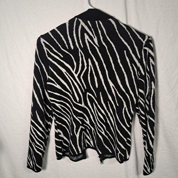 🧡Colleen Lopez My Favorite Things Zebra Striped Zip Up Sweater - Picture 5 of 5